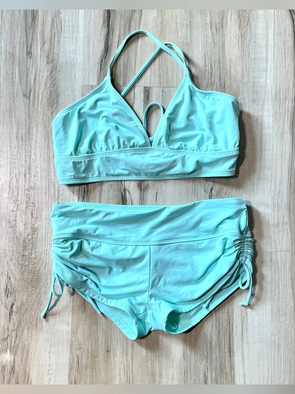 Athleta bikini set, light blue teal color, Top & Bottom size small, swimsuit